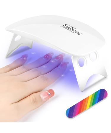 URAQT Mini Gel Nail Lamp, Portable Professional 6W UV LED Gel Nail Dryer with USB, Curing Lamp Professional Nail Art Tool Accessory for All Gel Nail Polish, Gift for Thanksgiving Day Christmas Gift White