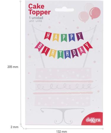 Dekora - Happy Birthday Bunting Cake Topper - Birthday Cake Topper With Colorful Bunting Happy Birthday Flags - Buy Online on SooperMarket.com