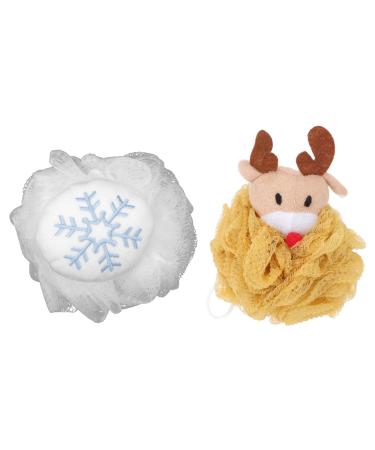 NOLITOY 4 Pcs Bath Ball Shower Sponge Bubbles Pouf Shower Ball Body Exfoliating Scrubber Bath Scrub Brush Shower Scrunchie Shower Pouf Exfoliating Cute Child Stuffing Cotton Cushion Assorted Colorx2pcs 1 Count (Pack of 1)