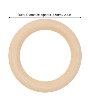 65mm Unfinished Wooden Rings - Natural Baby Teething Circles for Crafts 10 Pack - Buy Online on SooperMarket.com