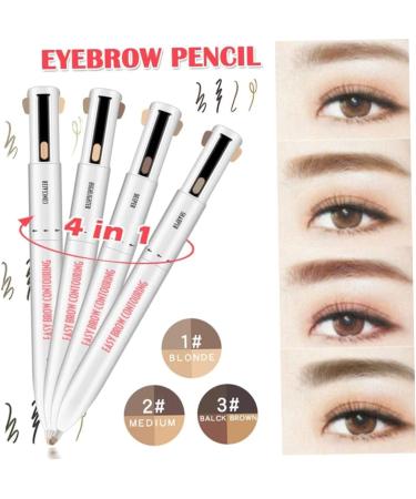Brow Pen Eyebrow Contour Pen 4 in 1 Long Lasting Rotate Defining Highlighting Brow Pencil Medium - Buy Online on SooperMarket.com