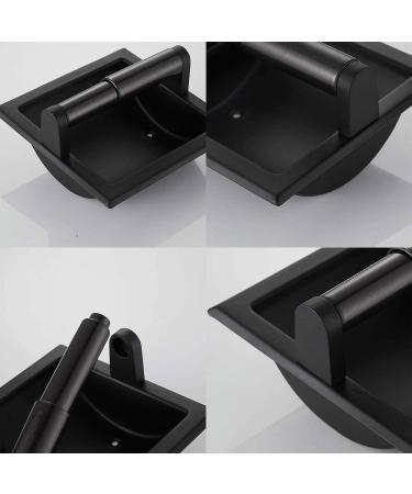 Recessed Toilet Paper Holder Wall Toilet Paper Holder Brushed Nickel Recessed Toilet Tissue Holder Includes Rear Mounting Bracket Black - Buy Online on SooperMarket.com