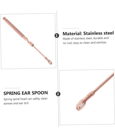 Spring Ear Scope - Stainless Steel Ear Cleaner Spoon | Rose Gold Ear Pick for Ear Cleaning - 1pc - Buy Online on SooperMarket.com