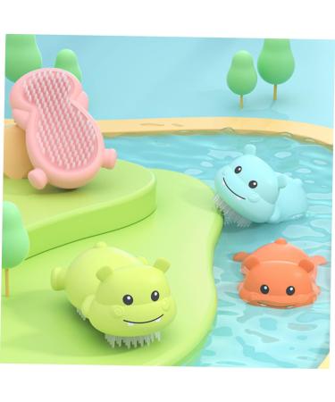 GAFOKI Baby Shampoo Brush - Infant Bath Body Scalp Teasing Massage Scrubber | Kids Shower Massager - Pink 10x6cm - Buy Online on SooperMarket.com