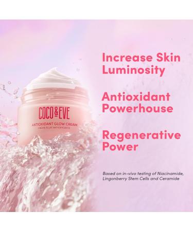 Coco & Eve Antioxidant Glow Cream | Niacinamide Hyaluronic Acid & Ceramide | Nourishing & Protecting for Sensitive Skin (1.76 fl oz) - Shop Internationally - Buy Online on SooperMarket.com