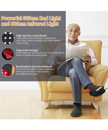 Feet LED Therapy Device with 90 Pcs 660nm+90 Pcs 850nm Wavelength Adjustable 3 Modes and 3 Levels of Time Deep Muscle Relaxation for Home Office - Buy Online on SooperMarket.com