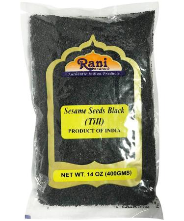 Rani Sesame Seeds Whole Black, Raw (Kala Till) 14oz (400g)  All Natural | Gluten Friendly | NON-GMO | Vegan | Indian Origin Sesame 14 Ounce (Pack of 1)