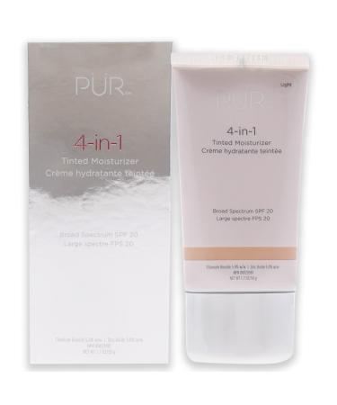 PR 4-in-1 Tinted Moisturizer With SPF 20 - Hydrating Face Moisturizer, Primer, & Foundation With Shea Butter, Aloe Vera & Vitamin B3 - Vegan Friendly - Free of Paraben, Gluten & BPA Light