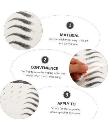 HAPINARY 4 Sheets Waterproof Eyebrow Stickers Brow False Eyebrows Cosmetics Eyebrow Transfer Stickers Artificial Eyebrow Eyebrow Tool Makeup Brow Sticker 21x14.8cm Black - Buy Online on SooperMarket.com