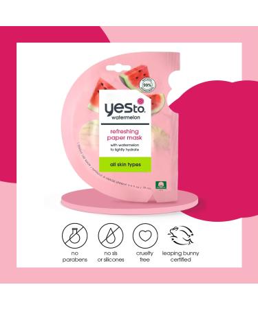 Yes To Super Fresh Watermelon Paper Mask - 3 Count | Hydrating Face Masks for All Skin Types - Shop Internationally - Buy Online on SooperMarket.com