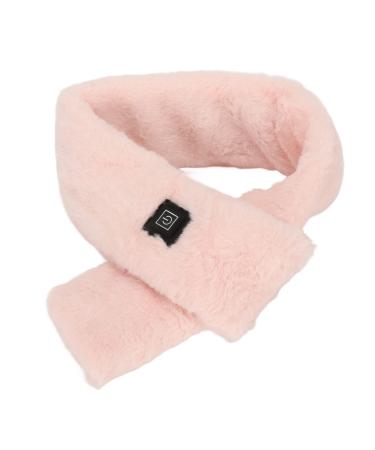 Removable electrically heated scarf washable warm-keep snack pillow with 3 temperature levels for comfortable neck care and shoulder relaxation (pink)