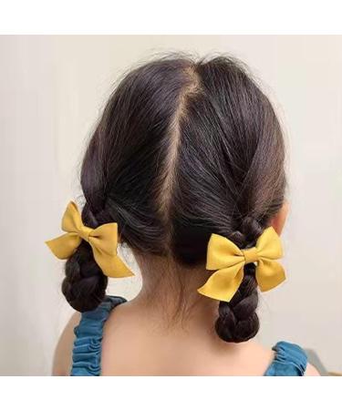 KERTFGOKU Yellow Hair Bows Clips for Girls - 2 PCS Cotton Ribbon Non Slip Hair Accessories for Baby Girls and Toddlers - Buy Online on SooperMarket.com