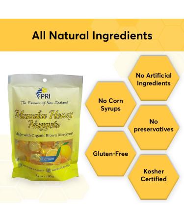 PRI Manuka Honey & Lemon Nuggets - All Natural Hard Candy | 3.5oz - Buy Online on SooperMarket.com