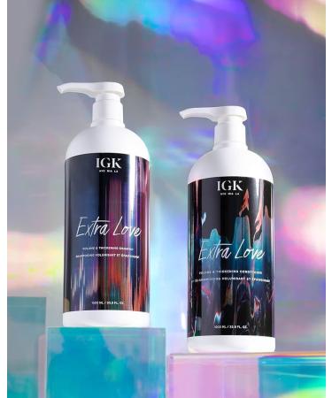 IGK EXTRA LOVE Shampoo and Conditioner Set (33.8 Oz) | Volume & Thickening | Vegan & Cruelty-Free | International Shipping Available - Buy Online on SooperMarket.com
