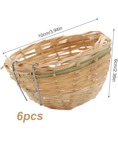 Obelunrp Bird Nest for Wildbird 6pcs 3.9inch Bamboo Woven Nesting Boxes for Wild Birds Hatching Breeding Cave for Parrot Canary or Cockatiel - Buy Online on SooperMarket.com