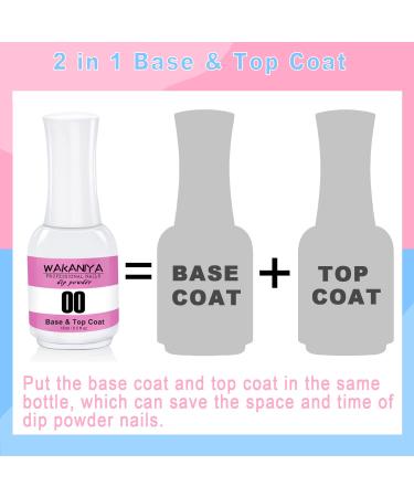Dip Powder Base Top Coat and Activator Set - 2x15ml - Easy to Apply, Quick Dry, No UV LED Needed - Buy Online on SooperMarket.com