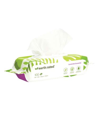 Earth Rated Dog Wipes Plant-Based and Compostable Wipes for Dogs USDA-Certified 99 Percent Biobased Hypoallergenic 8x8 Deodorizing Grooming Pet Wipes for Paws Body and Butt