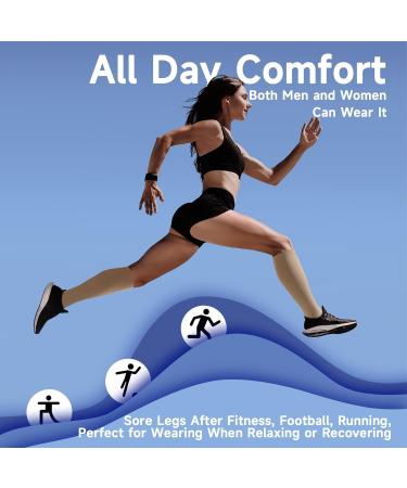 Bropite Compression Stockings with Zipper - 2 Pairs Calf Height Open Toe XXL B-Nude - Comfortable & Supportive International Shipping - Buy Online on SooperMarket.com