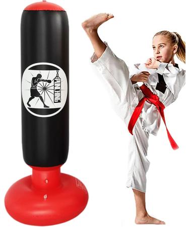 Kids Boxing Practice Set - Punching Bag for 3-8 Years with Gloves & Air Pump, Black - Buy Online on SooperMarket.com