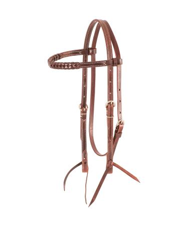 Martin Saddlery Browband Headstall with Blood Knots, Chocolate