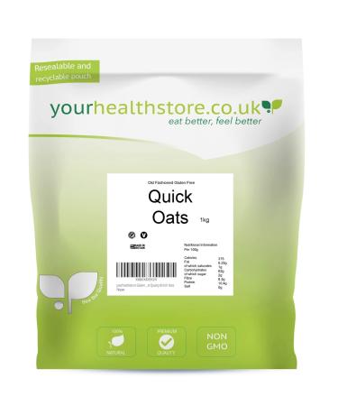 yourhealthstore Gluten Free Old Fashioned Quick Oats 1kg (Instant Oats) Made from British Oats