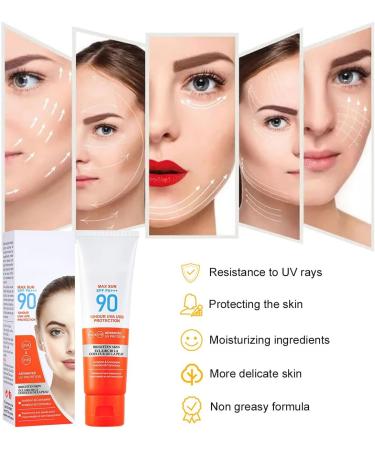 50ml Face Sunscreens Sunscreen Spf 90 Sun Cream Protects Against UVA/UVB Rays and Premature Skin Ageing SPF 90 Face Moisturiser Waterproof/Sweat Resistant for Women Men - Buy Online on SooperMarket.com