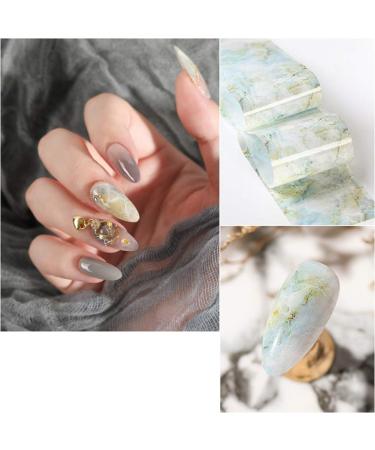 ISAKEN 10 Rolls Marble Series Nail Foils Nail Art Transfer Stickers Nail Glitter Foil Transfer Wraps Psychedelic Sky Transfer Adhesive Glitters DIY Nail Decoration - Buy Online on SooperMarket.com