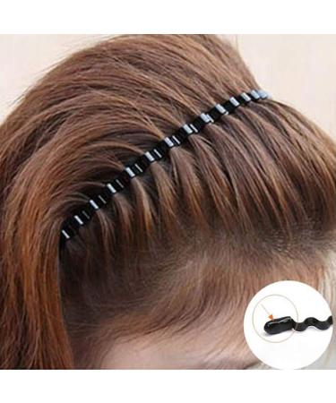 5-Piece Wave Style Metal Hair Bands for Men & Women - Flexible Slipproof Black Headbands - Buy Online on SooperMarket.com
