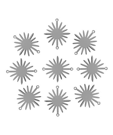 PLAFOPE Double Crane Sunflower Sun Charms for Jewelry Sunflower Earrings Sunflower Links Golden Copper 2.1X2.5CM Black