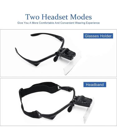 Q-COOL Magnifier Glasses with LED Light for Lash Extensions - 3 Lens Magnifier Spectacles (1.5x, 2.5x, 3.5x) - Buy Online on SooperMarket.com