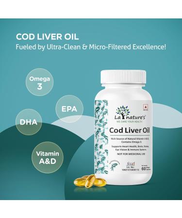 YANG Cod Liver Oil 60 Softgels - 300mg High in Vitamin A & D - Supports Brain Joints Eyes and Immunity Support for Men and Women - Buy Online on SooperMarket.com
