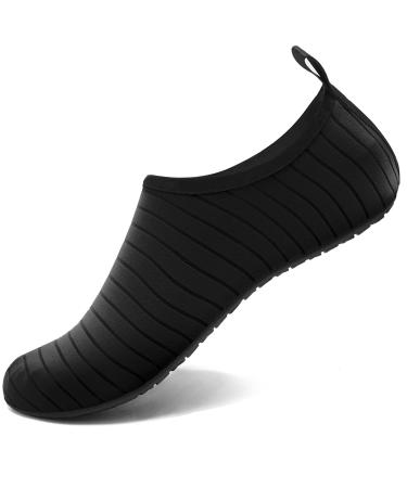 VIFUUR Water Sports Shoes Barefoot Quick-Dry Aqua Yoga Socks Slip-on for Men Women 7.5-8.5 Women/6-7 Men Black