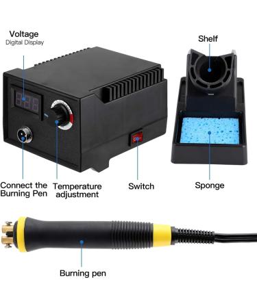 Viiart Professional Pyrography Tool Kit 60W Upgraded Wood Burning Kits with 20pcs Pyrography Wire Tips Digital Adjustable Pyrography Machine for Wood and Gourd(Single Pen) - Buy Online on SooperMarket.com