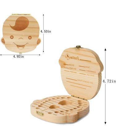 Haqatr Children's Wooden Tooth Box Children Teeth Box Baby Tooth Box Keepsake Save Organizer for Baby Kids Boy Tooth Storage Box Souvenir Baby Teeth Save Box - Buy Online on SooperMarket.com