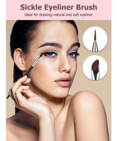 TEOYALL Angled Eyeliner Brushes Set 3 PCS Ultra Thin Slanted Angled Eyebrow Brush Precision Defined Brushes 3 Angled Eyeliner Brushes - Buy Online on SooperMarket.com