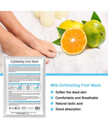 Foot Peeling Mask - 5 Pairs | Natural Exfoliator for Baby Soft Feet | Pain-Free Corn Remover for Women & Men (Milk) - Buy Online on SooperMarket.com