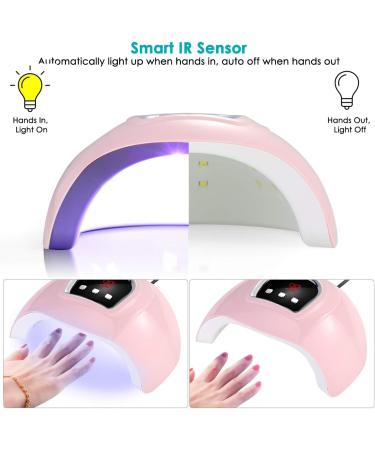 54W UV LED Nail Lamp - Gel Polish Dryer with 18 LEDs, 3 Timers, Auto Sensor, USB Port - Buy Online on SooperMarket.com