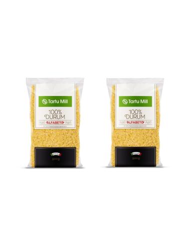 2x 500g ALFABETO ABC NR313 DRY PASTA 100% DURUM WHEAT PREMIUM SEMOLINA MACARONI TARTU MILL 1Kg