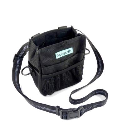 Dog Treat Bag - New Larger Training Treat Pouch Bag With Poo Bag Dispenser - strong Magnetic Closure adjustable Reflective Belt Or Shoulder Strap - The Perfect Dog Walking Bag