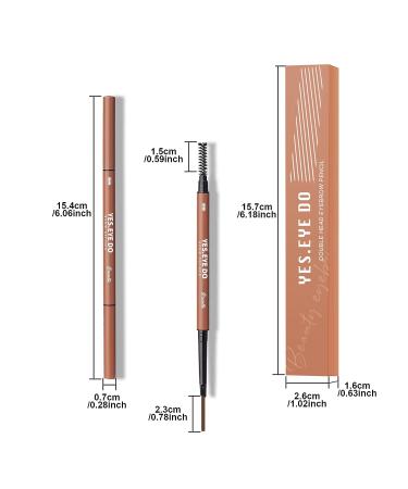Smudgeproof Gray Eyebrow Pencil for Older Women | Waterproof Dual-ended Makeup Pen with Brush Spoolie for Precise Definition | Longlasting Automatic Eye Brow Makeup - Buy Online on SooperMarket.com