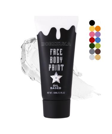 BOBISUKA White Face Paint Clown Makeup Body Paint Blendable Cream Face Painting Kits for Skull Joker Vampire Mime Halloween Skeleton Cosplay Costume Parties Stage Theater