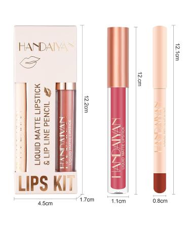 Seawave Nude Lip Liner and Lipstick Set - 12 Pcs Long Lasting Waterproof Matte Lipgloss for Black Mature Women - Makeup Gift Set - Buy Online on SooperMarket.com