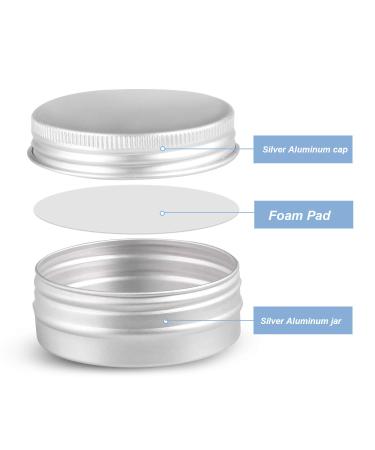 Round Silver Aluminum Storage Jars with Secure Screw Tops - Ideal for Cosmetics, Lip Balms, Candles, and Tea - Set of 24 - Buy Online on SooperMarket.com