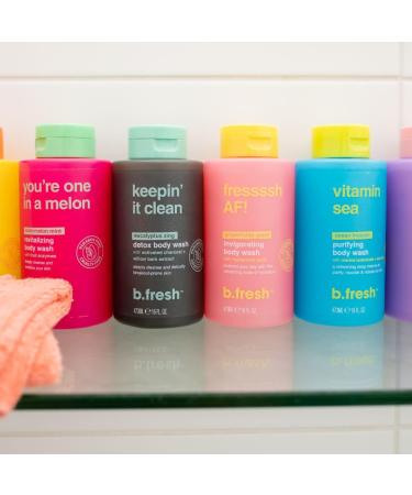 Buy b.fresh Exfoliating Body Wash - You re One In A Melon Shower Gel for Men & Women | Revitalizing 16 Fl Oz with Fruit Enzymes | International Shipping - Buy Online on SooperMarket.com