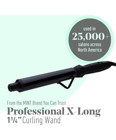 MINT 1 1/4 Inch Professional Curling Wand for Long Hair | Ionic Ceramic Barrel | Adjustable 230-430 F | Best Curling Iron for Thick Hair | Worldwide Dual Voltage - Buy Online on SooperMarket.com