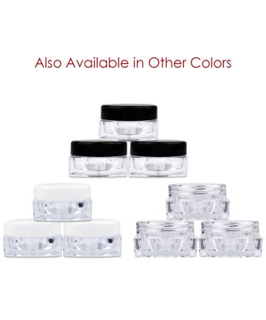 144 Pieces Beauticom 5G Clear Square Jars with Black Lids - BPA Free Containers for Scrubs Oils Creams & Lotions Ideal for International Shipping - Buy Online on SooperMarket.com