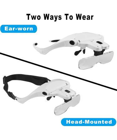 Magnifying Glasses Headset Wimayo Magnifying Glasses with Light and 5 Detachable Lenses(1X-3.5X) Headband Magnifier Magnifying Glasses for Jewellery Close Work Reading Watch & Electronic Repair - Buy Online on SooperMarket.com