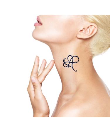 Long-Lasting Tattoo Ink: Big Heart & Infinity Symbol Design (Navy Blue) - 4 Sheets, Semi-Permanent for Chest, Neck, and Arms - Buy Online on SooperMarket.com