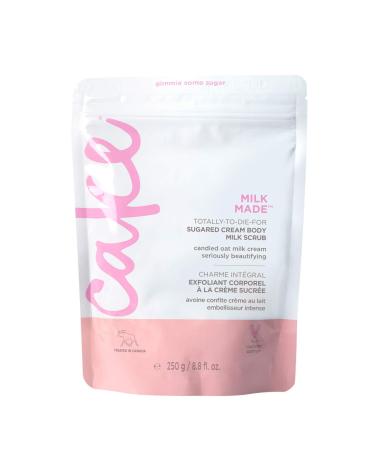 Cake Beauty Milk Made Vegan Body Sugar Scrub- Shea Butter, Candied Oat Milk & Marshmallow Root Extract - Gentle Exfoliating Hand, Leg, Foot & Body Sugar Soap Scrub & Moisturizing Shower Wash for Women Basic 8.8 Fl Oz (Pack…