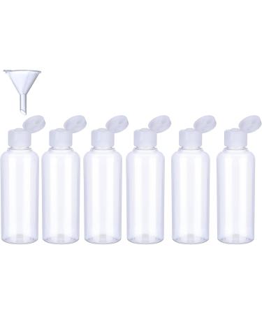 6 Pack Transparent Travel Bottles Set - 100 ML Leak-Proof with Funnel for Flights & Vacations - Buy Online on SooperMarket.com